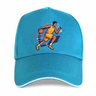 Basketball Player Printed Polyester Cotton Steel Buckle Cap Print On Your Demand(Lake Blue)