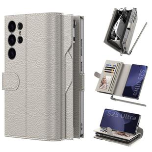 For Samsung Galaxy S25 Ultra 5G GKK Plating Wallet Leather Phone Case(Titanium Gray)