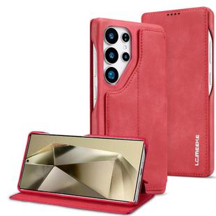 For Samsung Galaxy S25 Ultra 5G LC.IMEEKE Hon Ancient Series Flip Leather Phone Case(Red)