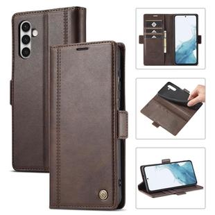 For Samsung Galaxy S25 5G LC.IMEEKE Card Slots Skin Feeling Leather Phone Case(Coffee)