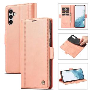 For Samsung Galaxy S25 5G LC.IMEEKE Card Slots Skin Feeling Leather Phone Case(Rose Gold)
