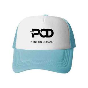 POD Printed Sponge Mesh Cloth Hat Peaked Cap Print On Your Demand(Sky Blue)