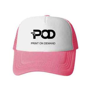 POD Printed Sponge Mesh Cloth Hat Peaked Cap Print On Your Demand(Pink)