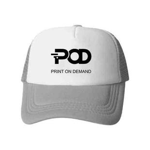 POD Printed Sponge Mesh Cloth Hat Peaked Cap Print On Your Demand(Grey)