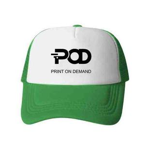 POD Printed Sponge Mesh Cloth Hat Peaked Cap Print On Your Demand(Green)