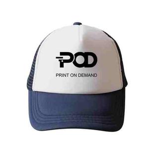 POD Printed Sponge Mesh Cloth Hat Peaked Cap Print On Your Demand(Navy Blue)