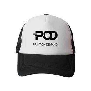 POD Printed Sponge Mesh Cloth Hat Peaked Cap Print On Your Demand(Black)