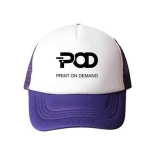 POD Printed Sponge Mesh Cloth Hat Peaked Cap Print On Your Demand(Purple)