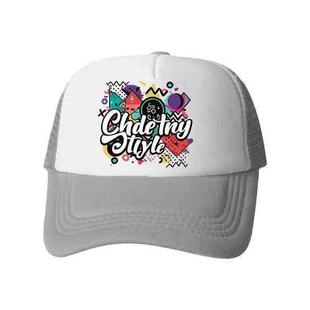 Graffiti Printed Sponge Mesh Cloth Hat Peaked Cap Print On Your Demand(Grey)