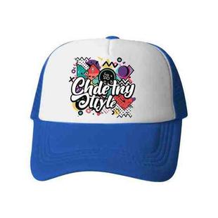 Graffiti Printed Sponge Mesh Cloth Hat Peaked Cap Print On Your Demand(Blue)