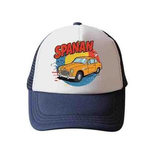 Car Printed Sponge Mesh Cloth Hat Peaked Cap Print On Your Demand(Navy Blue)