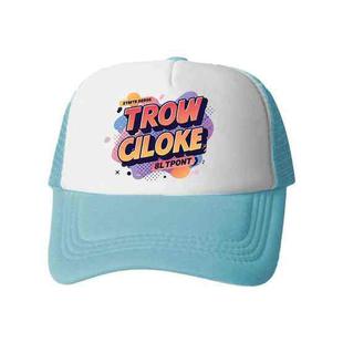 Orange Alphabet Printed Sponge Mesh Cloth Hat Peaked Cap Print On Your Demand(Sky Blue)
