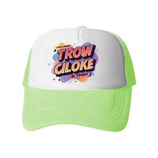 Orange Alphabet Printed Sponge Mesh Cloth Hat Peaked Cap Print On Your Demand(Mint Green)