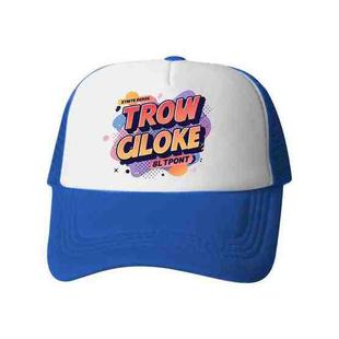 Orange Alphabet Printed Sponge Mesh Cloth Hat Peaked Cap Print On Your Demand(Blue)