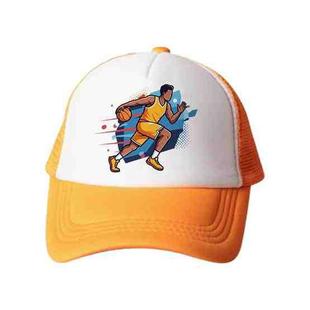 Basketball Player Printed Sponge Mesh Cloth Hat Peaked Cap Print On Your Demand(Orange)