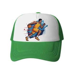 Basketball Player Printed Sponge Mesh Cloth Hat Peaked Cap Print On Your Demand(Green)