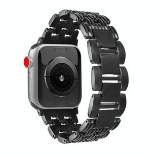 For Apple Watch 46mm / 49mm / 45mm / 44mm Five-bead Stripe Stainless Steel Watch Band(Black)