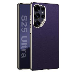 For Samsung Galaxy S25 Ultra 5G GKK Metal Paint Skin Feel Leather Full Coverage Phone Case(Purple)