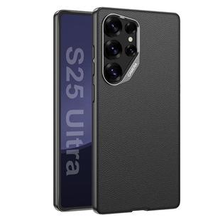 For Samsung Galaxy S25 Ultra 5G GKK Metal Paint Skin Feel Leather Full Coverage Phone Case(Black)