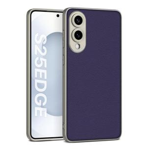For Samsung Galaxy S25 Edge 5G GKK Metal Paint Skin Feel Leather Full Coverage Phone Case(Purple)