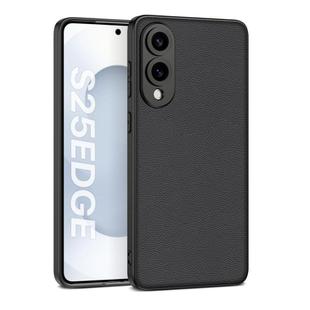 For Samsung Galaxy S25 Edge 5G GKK Metal Paint Skin Feel Leather Full Coverage Phone Case(Black)
