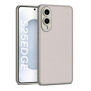 For Samsung Galaxy S25 Edge 5G GKK Metal Paint Skin Feel Leather Full Coverage Phone Case(Titanium Gray)