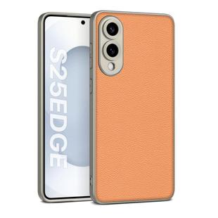 For Samsung Galaxy S25 Edge 5G GKK Metal Paint Skin Feel Leather Full Coverage Phone Case(Orange)