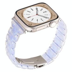 For Apple Watch 46mm / 49mm / 45mm / 44mm Small Waist Rhombus Three-bead Resin Watch Band(Gradient Blue)