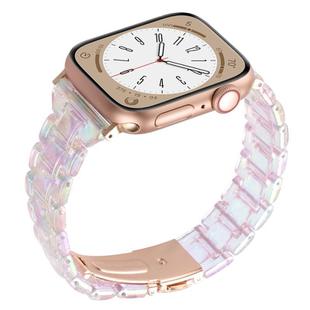 For Apple Watch 46mm / 49mm / 45mm / 44mm Small Waist Rhombus Three-bead Resin Watch Band(Colorful)