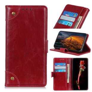 For Huawei Mate 40 Copper Buckle Nappa Texture Horizontal Flip Leather Case with Holder & Card Slots & Wallet(Wine Red)