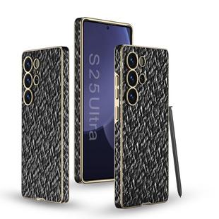 For Samsung Galaxy S25 Ultra 5G GKK Hidden Realm Plating Leather Phone Case , Not Included Pen(Black)
