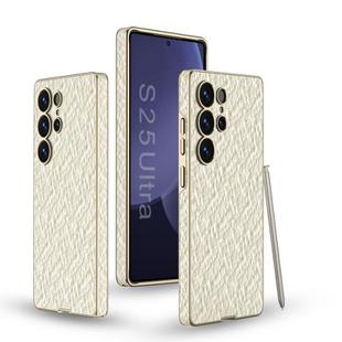 For Samsung Galaxy S25 Ultra 5G GKK Hidden Realm Plating Leather Phone Case , Not Included Pen(White)