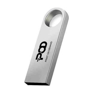 POD Metal USB 2.0 Flash Drive Print On Your Demand, Memory:128GB(Silver)
