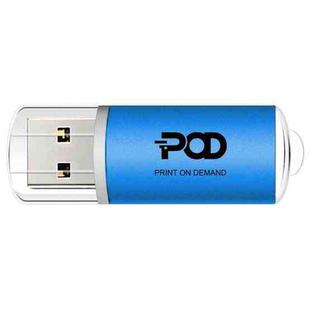 POD Colorful Metal USB 2.0 Flash Drive Print On Your Demand, Memory:128GB(Blue)