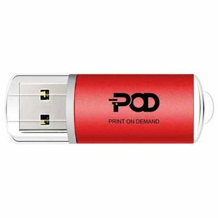 POD Colorful Metal USB 2.0 Flash Drive Print On Your Demand, Memory:128GB(Red)