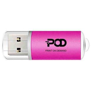 POD Colorful Metal USB 2.0 Flash Drive Print On Your Demand, Memory:128GB(Rose Red)