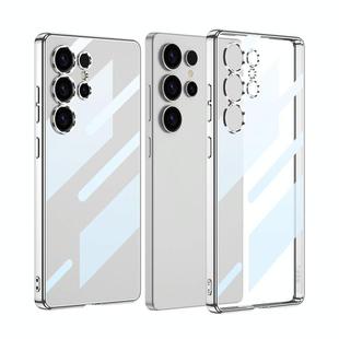For Samsung Galaxy S25 Ultra 5G GKK Plating Transparent TPU Phone Case(Silver)