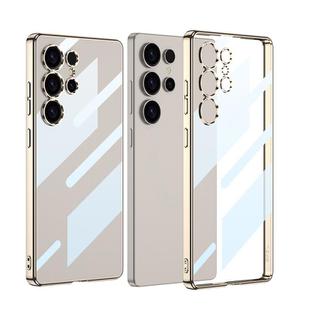 For Samsung Galaxy S25 Ultra 5G GKK Plating Transparent TPU Phone Case(Glod)