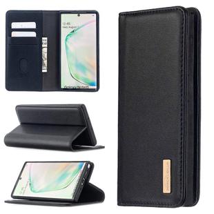 For Samsung Galaxy Note10 2 in 1 Detachable Magnetic Horizontal Flip Genuine Leather Case with Holder & Card Slots & Wallet(Black)