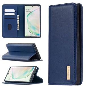 For Samsung Galaxy Note10 2 in 1 Detachable Magnetic Horizontal Flip Genuine Leather Case with Holder & Card Slots & Wallet(Blue)