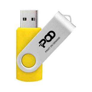 POD Colorful Metal Rotating USB 2.0 Flash Drive Print On Your Demand, Memory:64GB(Yellow)