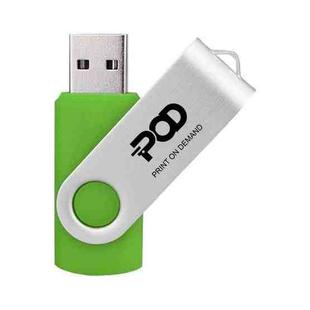 POD Colorful Metal Rotating USB 2.0 Flash Drive Print On Your Demand, Memory:64GB(Green)