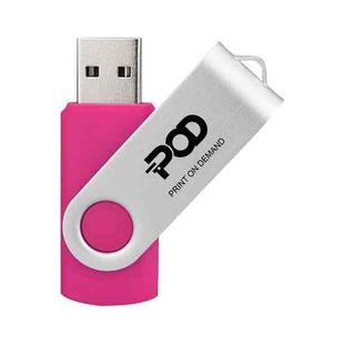 POD Colorful Metal Rotating USB 2.0 Flash Drive Print On Your Demand, Memory:128GB(Rose Red)