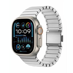 For Apple Watch 46mm / 49mm / 45mm / 44mm Bamboo Norman Buckle Pure Titanium Watch Band(Silver)