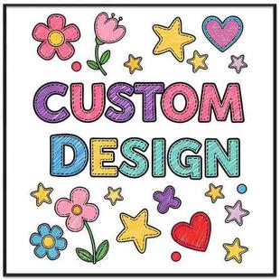 Child Drawing Decorative Painting with PS Frame Print On Your Demand, Size:30x30cm