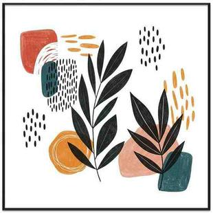 Abstract Leaves Decorative Painting with PS Frame Print On Your Demand, Size:90x90cm