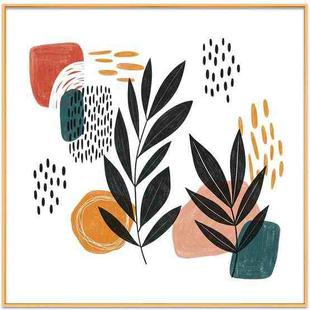 Abstract Leaves Decorative Painting with Aluminum Alloy Frame Print On Your Demand, Size:30x30cm