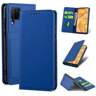 For Huawei P40 Lite Strong Magnetism Liquid Feel Horizontal Flip Leather Case with Holder & Card Slots & Wallet(Blue)