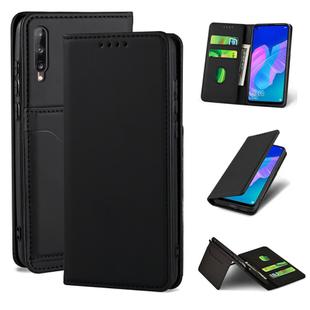 For Huawei P40 Lite E Strong Magnetism Liquid Feel Horizontal Flip Leather Case with Holder & Card Slots & Wallet(Black)