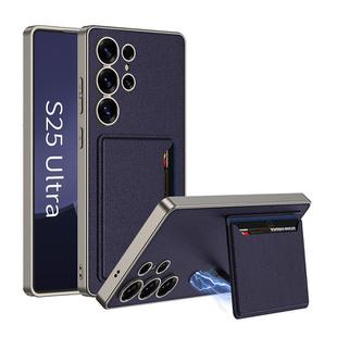 For Samsung Galaxy S25 Ultra 5G GKK Ultra-thin Leather Card Slots Phone Case With Magnetic Holder(Purple)